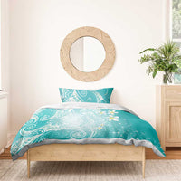 Polynesian Jellyfish Bedding Set With Plumeria Teal LT05 - Polynesian Pride