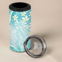 Polynesian Jellyfish 4 in 1 Can Cooler Tumbler With Plumeria Teal LT05 - Polynesian Pride