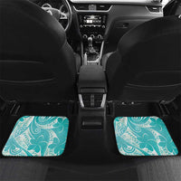 Polynesian Jellyfish Car Mats With Plumeria Teal LT05 Set 2pcs - Back Teal - Polynesian Pride