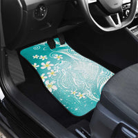 Polynesian Jellyfish Car Mats With Plumeria Teal LT05 - Polynesian Pride