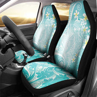 Polynesian Jellyfish Car Seat Cover With Plumeria Teal LT05 - Polynesian Pride