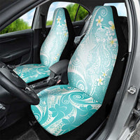 Polynesian Jellyfish Car Seat Cover With Plumeria Teal LT05 - Polynesian Pride