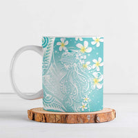 Polynesian Jellyfish Ceramic Mug With Plumeria Teal LT05 Teal - Polynesian Pride