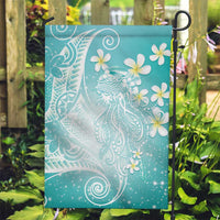 Polynesian Jellyfish Garden Flag With Plumeria Teal LT05 Garden Flag Teal - Polynesian Pride