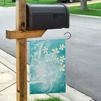 Polynesian Jellyfish Garden Flag With Plumeria Teal LT05 - Polynesian Pride