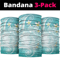 Polynesian Jellyfish Neck Gaiter With Plumeria Teal LT05 package One Size: 25*50cm Teal - Polynesian Pride