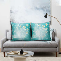 Polynesian Jellyfish Pillow Cover With Plumeria Teal LT05 - Polynesian Pride