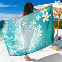 Polynesian Jellyfish Sarong With Plumeria Teal LT05 One Size 44 x 66 inches Teal - Polynesian Pride