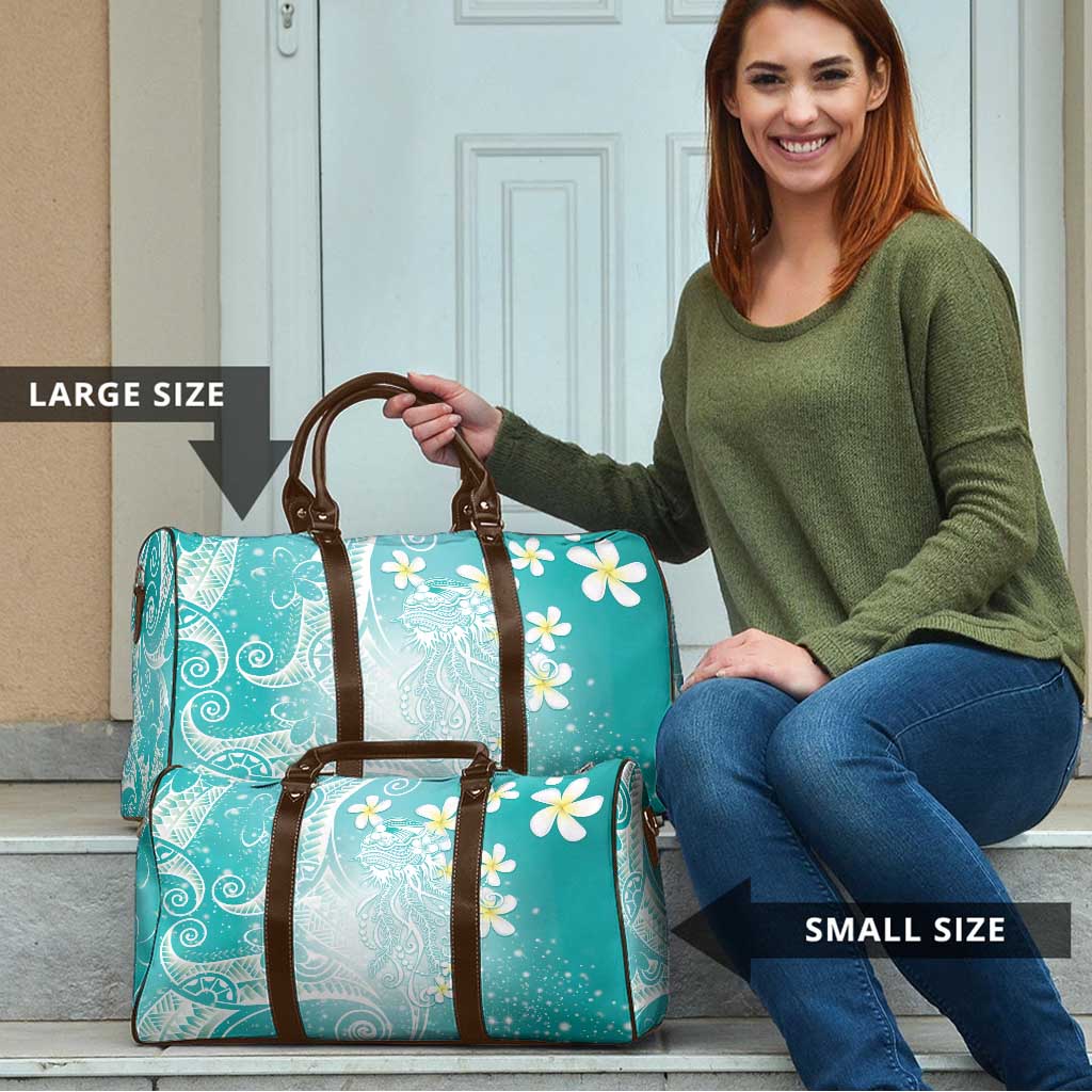 Polynesian Jellyfish Travel Bag With Plumeria Teal LT05 - Polynesian Pride