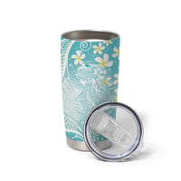 Polynesian Jellyfish Tumbler Cup With Plumeria Teal LT05 - Polynesian Pride