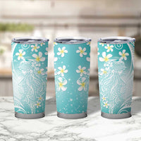 Polynesian Jellyfish Tumbler Cup With Plumeria Teal LT05 - Polynesian Pride
