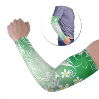 Polynesian Jellyfish Arm Sleeves With Plumeria Green LT05 Set of 2 Green - Polynesian Pride