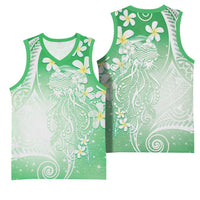 Polynesian Jellyfish Basketball Jersey With Plumeria Green LT05 - Polynesian Pride