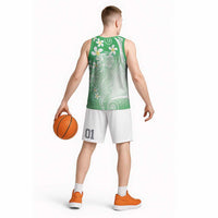 Polynesian Jellyfish Basketball Jersey With Plumeria Green LT05 - Polynesian Pride