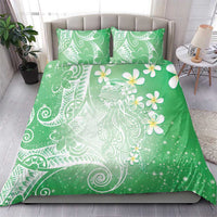 Polynesian Jellyfish Bedding Set With Plumeria Green LT05 - Polynesian Pride