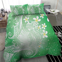 Polynesian Jellyfish Bedding Set With Plumeria Green LT05 - Polynesian Pride