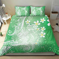 Polynesian Jellyfish Bedding Set With Plumeria Green LT05 - Polynesian Pride