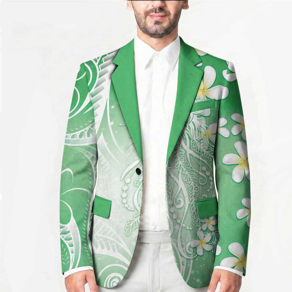 Polynesian Jellyfish Blazer With Plumeria Green LT05 - Polynesian Pride