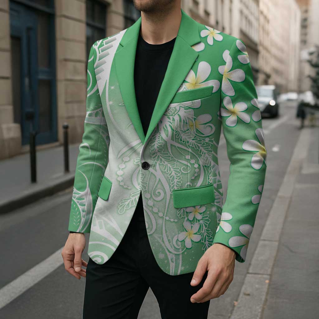 Polynesian Jellyfish Blazer With Plumeria Green LT05 - Polynesian Pride