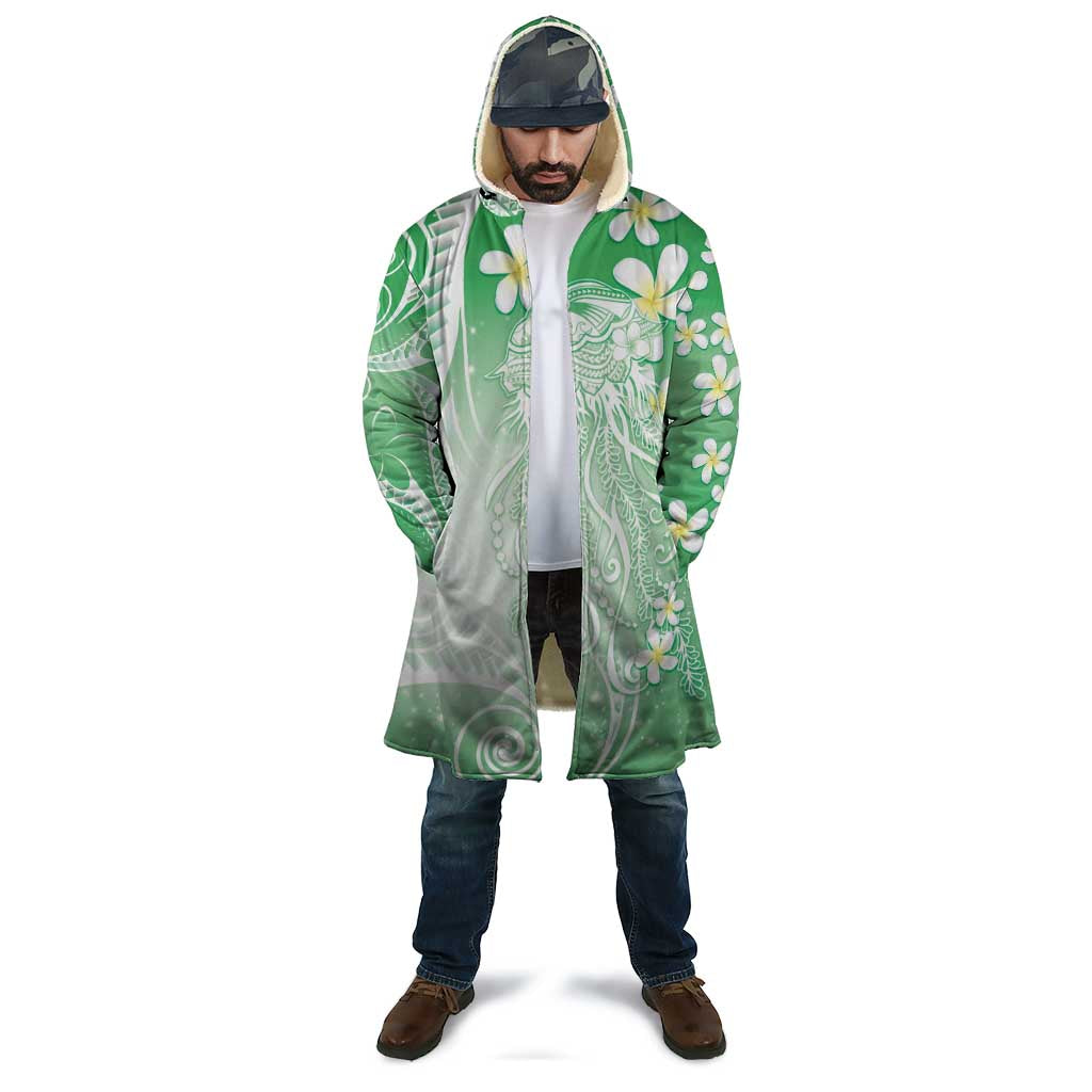 Polynesian Jellyfish Cloak With Plumeria Green LT05 - Polynesian Pride