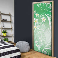 Polynesian Jellyfish Door Cover With Plumeria Green LT05 - Polynesian Pride