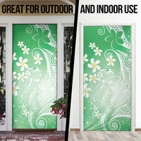 Polynesian Jellyfish Door Cover With Plumeria Green LT05 - Polynesian Pride