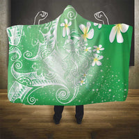 Polynesian Jellyfish Hooded Blanket With Plumeria Green LT05 - Polynesian Pride