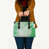 Polynesian Jellyfish Leather Bag With Plumeria Green LT05 - Polynesian Pride