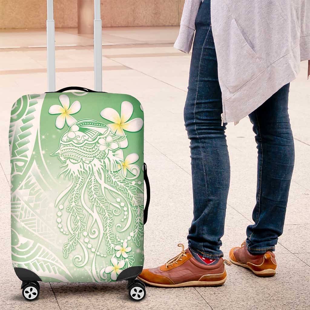 Polynesian Jellyfish Luggage Cover With Plumeria Green LT05 Green - Polynesian Pride