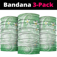 Polynesian Jellyfish Neck Gaiter With Plumeria Green