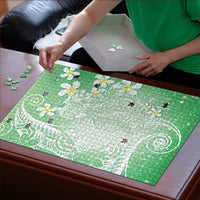 Polynesian Jellyfish Puzzle With Plumeria Green LT05 - Polynesian Pride