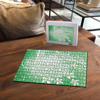 Polynesian Jellyfish Puzzle With Plumeria Green LT05 - Polynesian Pride