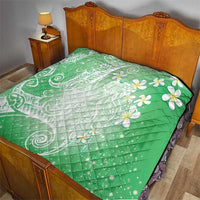 Polynesian Jellyfish Quilt With Plumeria Green LT05 - Polynesian Pride