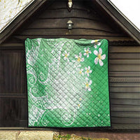 Polynesian Jellyfish Quilt With Plumeria Green LT05 - Polynesian Pride