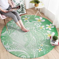 Polynesian Jellyfish Round Carpet With Plumeria Green LT05 - Polynesian Pride