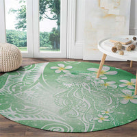 Polynesian Jellyfish Round Carpet With Plumeria Green LT05 - Polynesian Pride