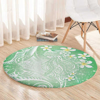 Polynesian Jellyfish Round Carpet With Plumeria Green LT05 - Polynesian Pride