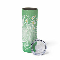 Polynesian Jellyfish Skinny Tumbler With Plumeria Green LT05 - Polynesian Pride