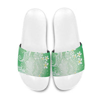 Polynesian Jellyfish Slide Sandals With Plumeria Green LT05 Green - Polynesian Pride