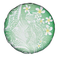 Polynesian Jellyfish Spare Tire Cover With Plumeria Green LT05 - Polynesian Pride