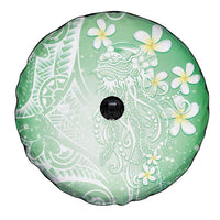 Polynesian Jellyfish Spare Tire Cover With Plumeria Green LT05 - Polynesian Pride