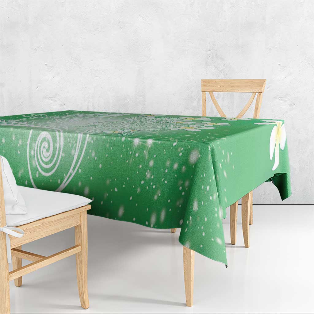 Polynesian Jellyfish Tablecloth With Plumeria Green LT05 - Polynesian Pride