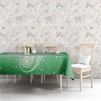 Polynesian Jellyfish Tablecloth With Plumeria Green LT05 - Polynesian Pride