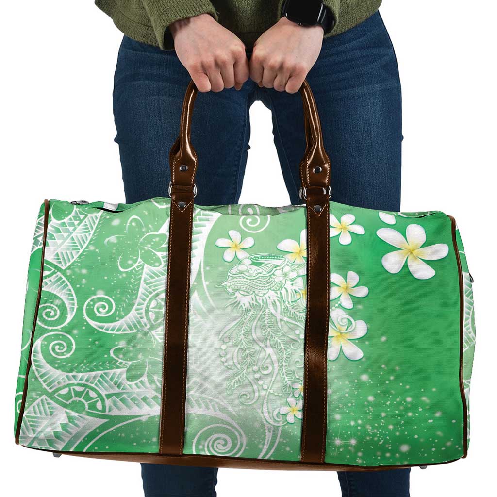 Polynesian Jellyfish Travel Bag With Plumeria Green LT05 Green - Polynesian Pride