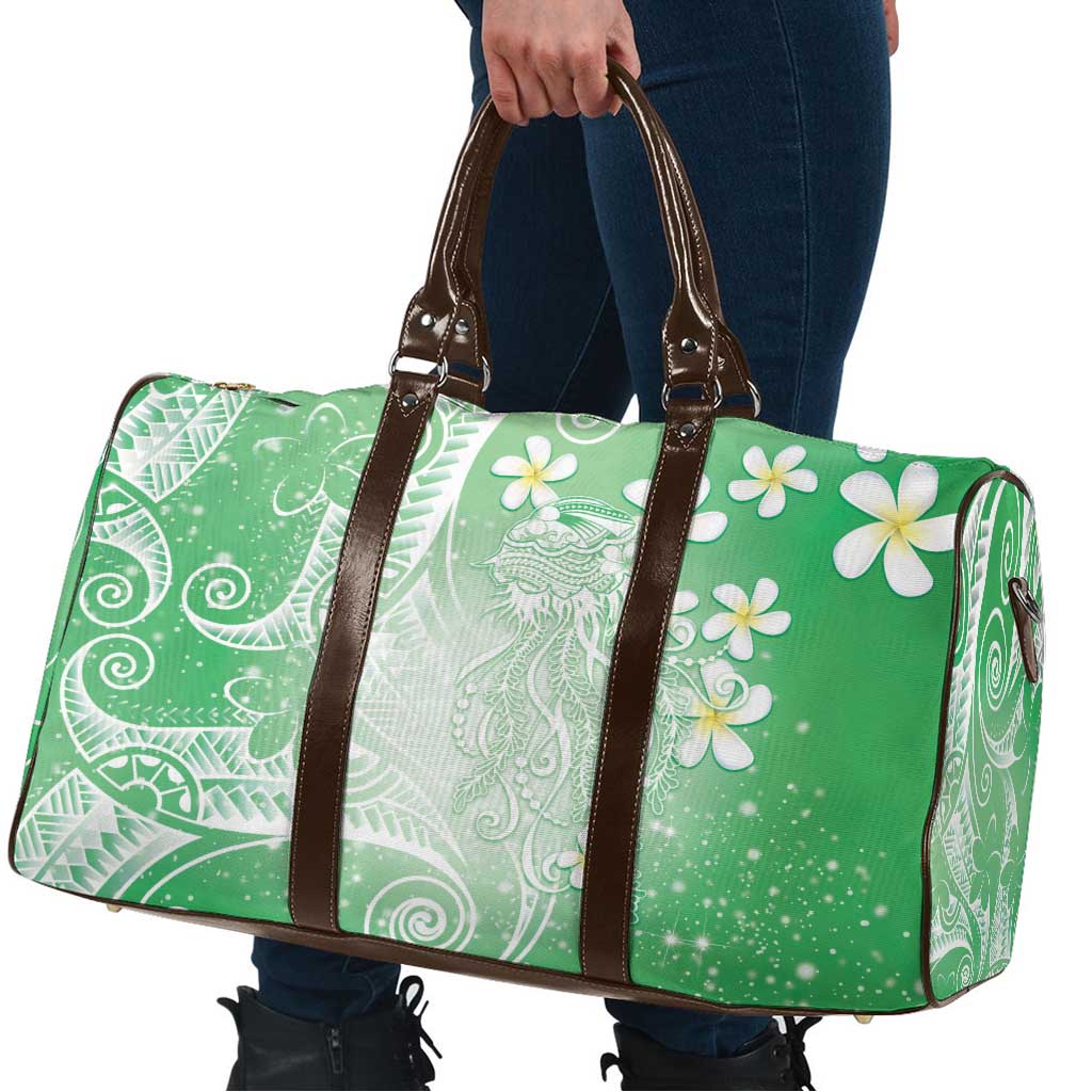 Polynesian Jellyfish Travel Bag With Plumeria Green LT05 - Polynesian Pride