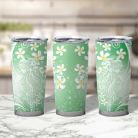 Polynesian Jellyfish Tumbler Cup With Plumeria Green LT05 - Polynesian Pride