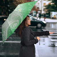 Polynesian Jellyfish Umbrella With Plumeria Green LT05 - Polynesian Pride