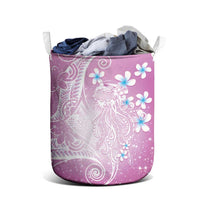 Polynesian Jellyfish Laundry Basket With Plumeria Pink LT05 - Polynesian Pride