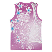 Polynesian Jellyfish Basketball Jersey With Plumeria Pink LT05 - Polynesian Pride