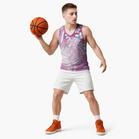 Polynesian Jellyfish Basketball Jersey With Plumeria Pink LT05 - Polynesian Pride